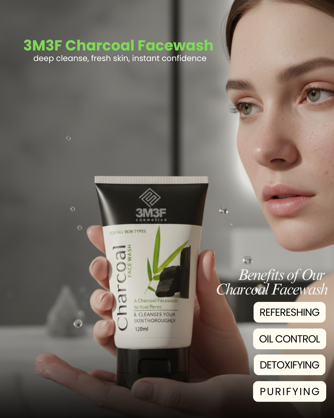 3M3F Charcoal Face Wash